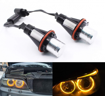 Set 2 Becuri Led Marker Angel Eyes BMW E39 E60 E61 E39 E63 E64 E65 E66 E83 X5 BMW, galben [7]
