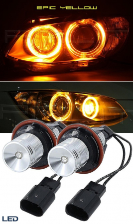 Angel Eyes - Set 2 Becuri Led Marker Angel Eyes BMW E39 E60 E61 E39 E63 E64 E65 E66 E83 X5 BMW, galben