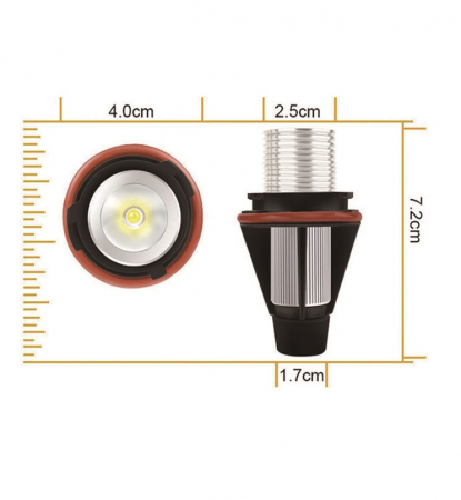 Set 2 Becuri Led Marker Angel Eyes BMW E39 E60 E61 E39 E63 E64 E65 E66 E83 X5 BMW, galben [4]