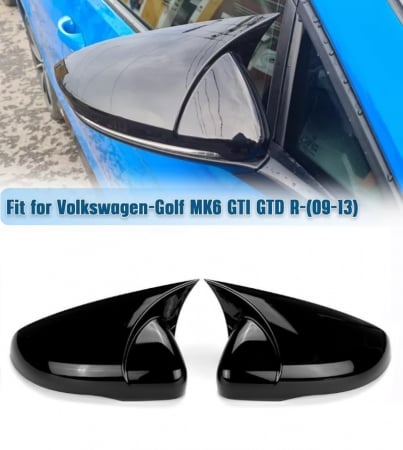 Accesorii pentru exterior - Set 2 Capace pentru Oglinzi, Tip Batman Compatibile Volkswagen VW GOLF 6 2009-2013