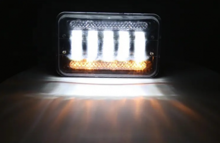Set 2  faruri cu LED  de 5 inch cu halogen 12V-24V scurtă/lungă cu lumini de zi DRL semnal de direcție alb-galben 8000lm [5]