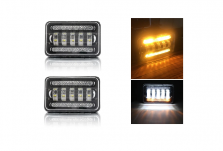 Proiectoare, lampi si leduri - Set 2  faruri cu LED  de 5 inch cu halogen 12V-24V scurtă/lungă cu lumini de zi DRL semnal de direcție alb-galben 8000lm