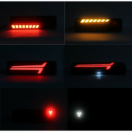 Set Lampi Auto LED Spate, Cu Semnalizare Dinamica, 52cm x 14.6cm, Universale, 7 Functii, Neon Glow, Potrivit Pentru DAF, MAN, Scania, Iveco, Volvo, Mercedes [3]