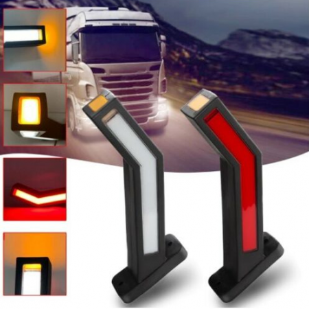 Lampi Laterale - Set 2 Lampi Gabarit  LED Neon Efect, Lumina Dinamica, 3 Functii, 12-24V, 22cm (Stanga si Dreapta)