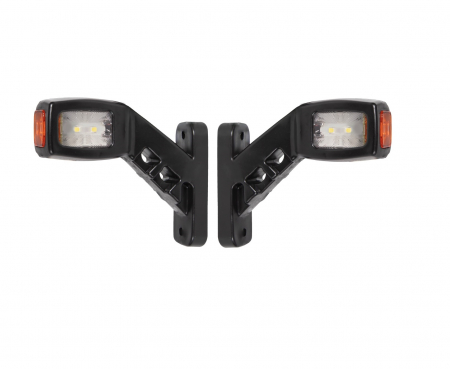 Accesorii Camioane - Set 2 Lampi Laterale de Gabarit cu LED - 12-24V, 140 mm, Rosu / Alb / Galben