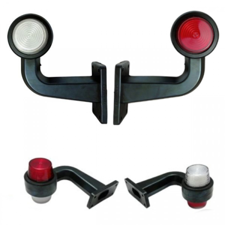 Lampi gabarit cu brat - Set Lampi Laterale de Gabarit cu LED – 12-24V, 155 mm, Rosu - Alb