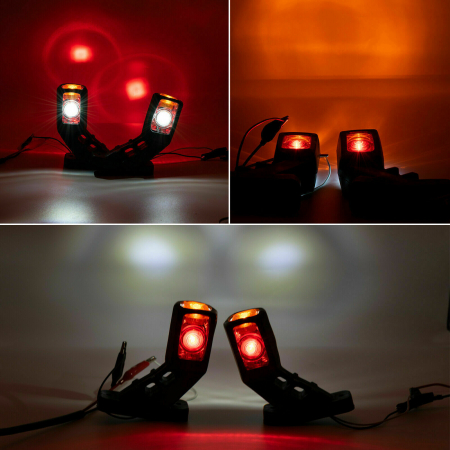 Set 2 lampi laterale de gabarit cu LED 12V, 130mm, rosu/alb/galben [4]