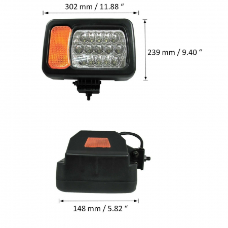 Set 2 LED Faruri cu Semnalizare JCB, Tractoare, Excavatoare, Telehandler, Hi/Low Beam, 12/24 V [2]
