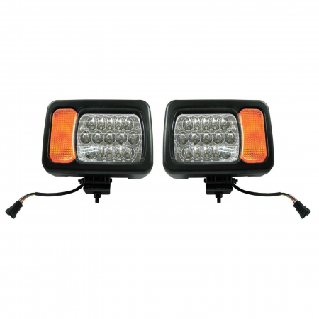 Noutati Real Auto - Set 2 LED Faruri cu Semnalizare JCB, Tractoare, Excavatoare, Telehandler, Hi/Low Beam, 12/24 V