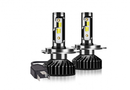 Becuri LED - Set 2 Mini Becuri LED  H4 X4 12V 50W 12000lm Mono LED +300%