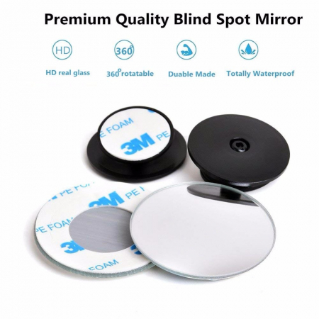 Set 2 oglinzi auto pentru unghi mort, rotunde, pentru oglinzile laterale 360° [2]