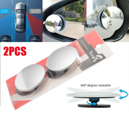 Oglinzi auto si accesorii - Set 2 oglinzi auto pentru unghi mort, rotunde, pentru oglinzile laterale 360°