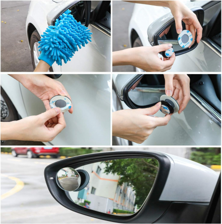 Set 2 oglinzi auto pentru unghi mort, rotunde, pentru oglinzile laterale 360° [6]