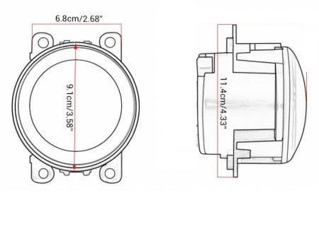 Set 2 proiectoare ceata LED Dacia, Renault, Ford, Citroen, Suzuki, lumina alba, diamentru Ø91 mm 12V, carcasa aluminiu, mufa H8/H11 [1]