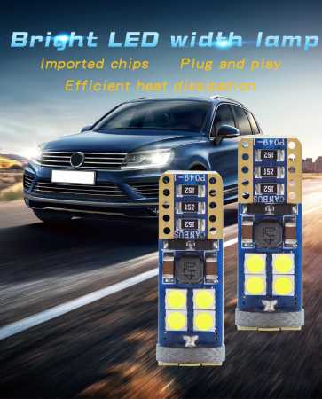 Becuri Auto - Set 2X Becuri Led T10, 12 LED SMD, W5W, Canbus, 12V, Pentru Pozitie, Plafoniere, Portbagaj, Lumina Alb 6000K