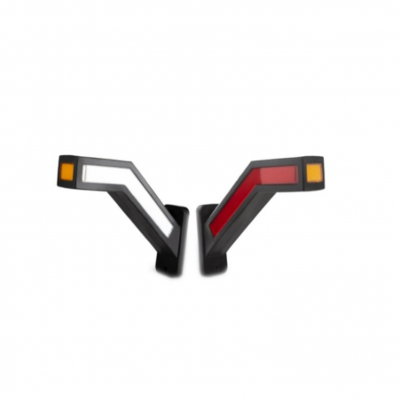 Accesorii Camioane - Set Lampi Gabarit, Stanga si Dreapta, LED, Neon Efect, Lumina Dinamica, 3 Functii, 12-24V, 22cm