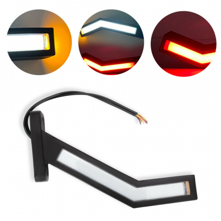 Set Lampi Gabarit, Stanga si Dreapta, LED, Neon Efect, Lumina Dinamica, 3 Functii, 12-24V, 22cm [7]