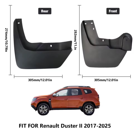 Set  Aparatori Noroi Dedicate, Fata si Spate, Compatibile cu Dacia Duster 2 II 2018+ [2]