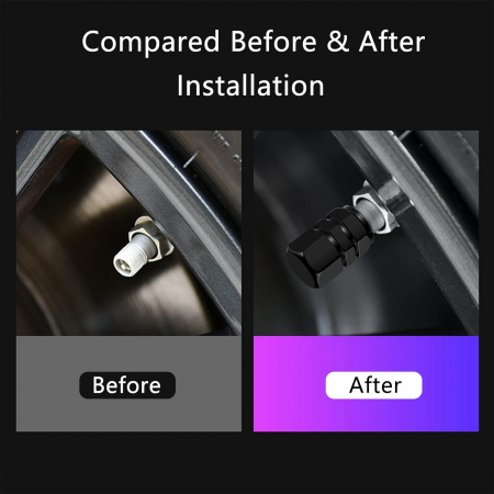 Set 4 capacele pentru ventil auto din aluminiu, negru [4]