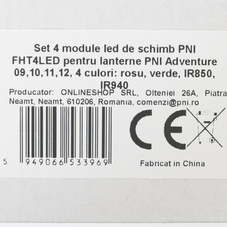Set 4 module led de schimb PNI FHT4LED pentru lanterne PNI Adventure 09,10,11,12, 4 culori: rosu, verde, IR850, IR940 [1]