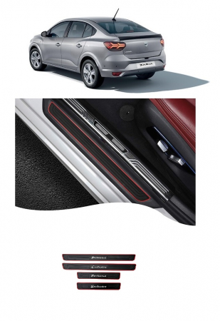 Dacia - Set 4 ornamente protectie praguri din cauciuc