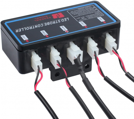 Set 4 lampi LED, 6 Leduri, Tip Stroboscop De Avertizare, Galben, Flash, cu Controler, 12V [4]