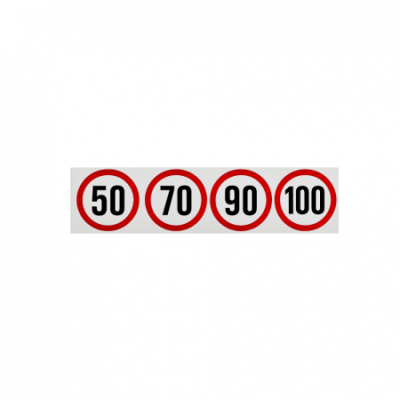 Noutati Real Auto - Set abtibilduri limita viteza reflectorizante pentru camion, diametru 18.8 cm 50, 70, 90, 100