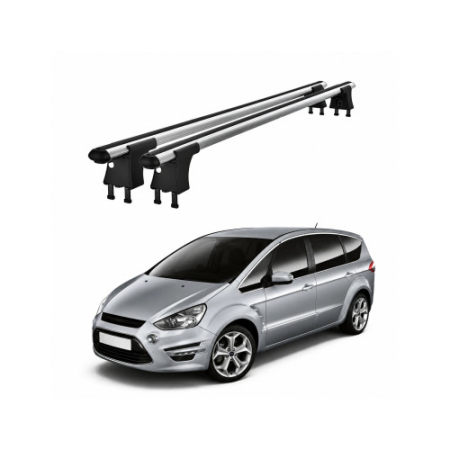Ford - Set bare transversale aluminiu compatibile Ford S-Max I 2006-2015 pentru plafon cu puncte fixe Cod: CB120101 Kit-202