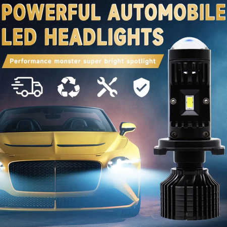 Set Becuri auto H4 LED cu lupa, Y10 , 200%, 60W 6400LM, 6000K, 360° Canbus - 12V [8]
