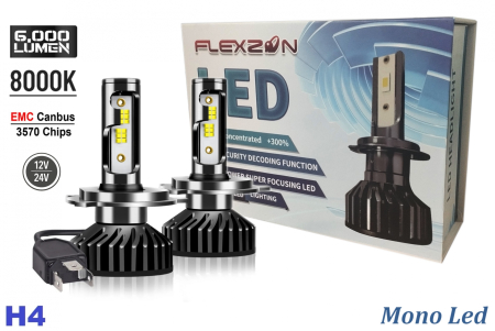 Becuri LED - Set Becuri led Auto Mini H4 12V 50W 12000lm Can bus