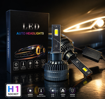 Set becuri LED H1 - 12V-24V, 60W, 6500LM, 6000K, CANBUS fara erori [1]