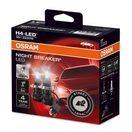 Set becuri LED H4 6000K Omologate RAR Night Breaker LED GEN 2 [2]