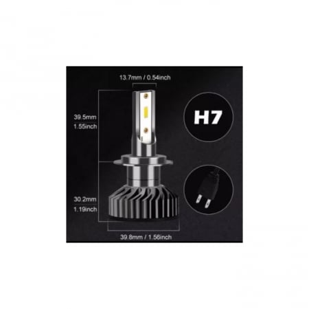 Set Becuri LED H7 28W 9600 Lumen 6000k 12V CANBUS [1]