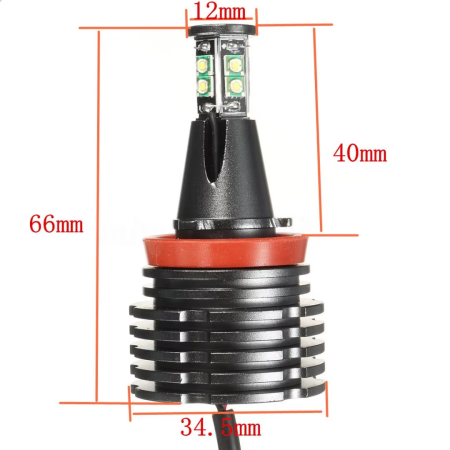 Set becuri LED H8 40W Angel Eyes pentru BMW – CANBUS, lumina alba rece, Plug & Play [2]