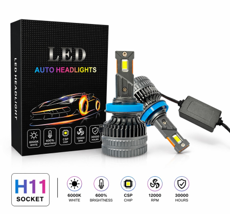 Electronice si electrice auto - Set becuri LED H8 / H9 / H11 - 12V-24V, 60W, 6500LM, 6000K, CANBUS fara erori