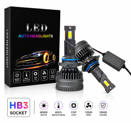Electronice si electrice auto - Set becuri LED HB3 - 12V-24V 60W 6500LM 6000K CANBUS fara erori