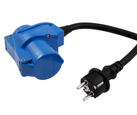 Set cabluri alimentare camping CEE - adaptor CEE la Schuko + cablu prelungitor 15 m, 230 V, 16 A [7]