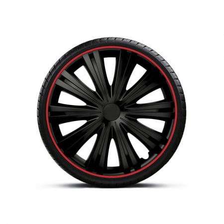 Capace roti 15 inch - Set Capace Roti 15` Negre Cu Margine Rosie Giga R