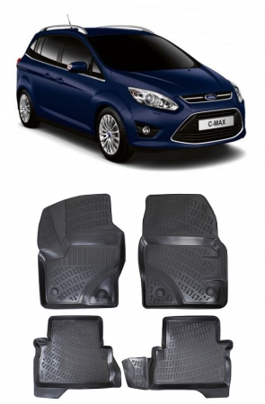 Ford - Set Covorase Auto Cauciuc dedicate Ford C-Max II (2011-2019)
