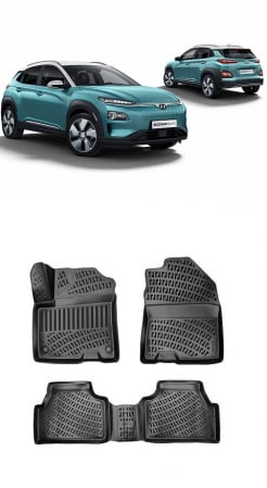 Hyundai - Set Covorase Auto Cauciuc dedicate Hyundai Kona Electric 2017-2023