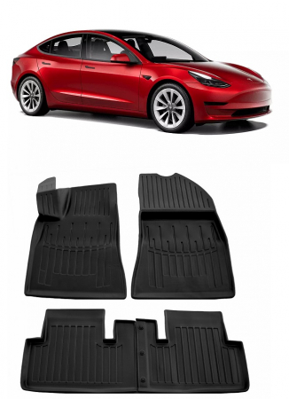 TESLA - Set Covorase Auto Cauciuc Umbrella Pentru Tesla Model 3 (2017-2022)