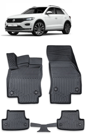 Volkswagen - Set covorase auto cauciuc VOLKSWAGEN T - ROC 3D (2017 - 2021) - 5 buc