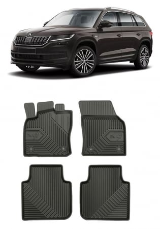 Skoda - Set Covorase Auto din cauciuc Tavita Premium 3D Skoda Kodiaq (2016-2024)