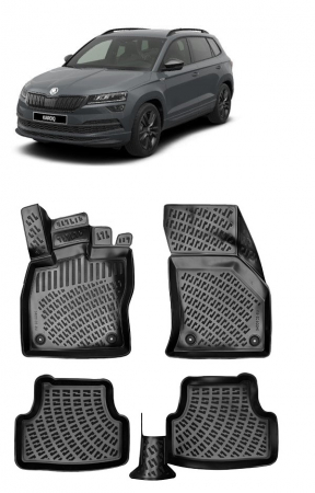 Skoda - Set covorase auto din cauciuc tip tavita SKODA Karoq  2017 - 2025