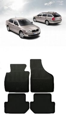 Skoda - Set covorase auto din cauciuc tip tavita SKODA OCTAVIA II (A5) (2004-2013)