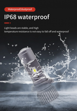 Set becuri LED cu lupă H4 12V - 24V 80W 12000LM pentru faruri Canbus fără erori 6000K-6500K scurte/lungă [7]