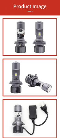 Set becuri LED cu lupă H4 12V - 24V 80W 12000LM pentru faruri Canbus fără erori 6000K-6500K scurte/lungă [11]