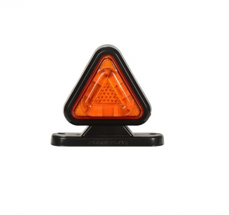 Set de 2 bucăți 18 LED poziție lumină roșie + portocalie pentru bus, van, remorcă, platformă, rulotă 12V-24V, cu formă triangulară [1]