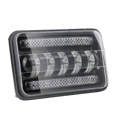 Set de 2 bucăți, LED halogen universal 5 , 12V-24V fază scurtă/lungă cu DRL lumini de zi, semnalizator alb-galben 8000lm pentru ATV, jeep, camion, tractor și altele [10]