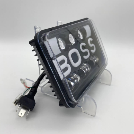 Set de 2 bucăți, LED halogen universal 5 , 12V-24V fază scurtă/lungă cu DRL lumini de zi, semnalizator alb-galben 9600lm pentru ATV, jeep, camion, tractor și altele [1]